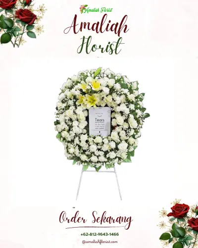 Krans Bunga Duka Cita di Pademangan Barat